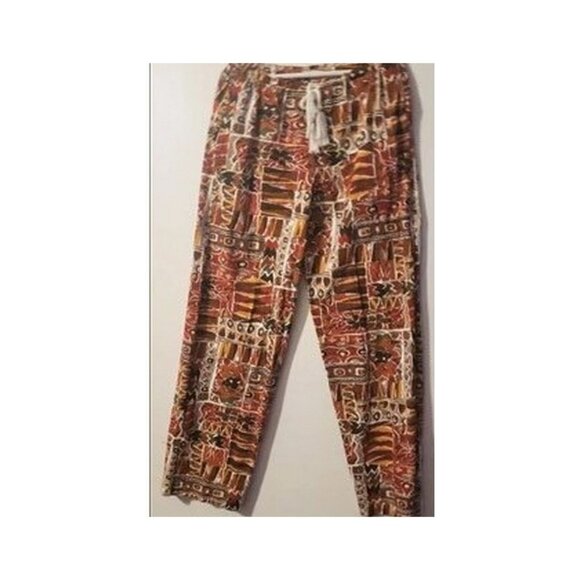 African Print Drawstring Pants - Picture 1 of 3
